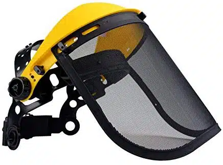 Come scegliere il decespugliatore a batteria - Visiera protettiva con rete in acciaio