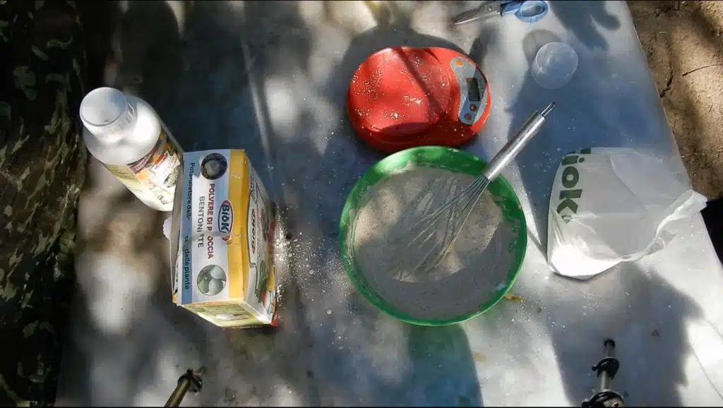 preparazione tannino di castagno, bentonite e caolino