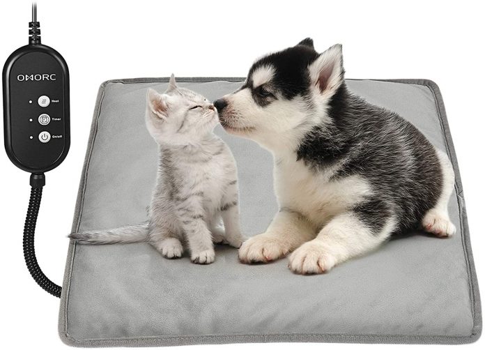 Tappetino riscaldante per cani e gatti con termostato regolabile
