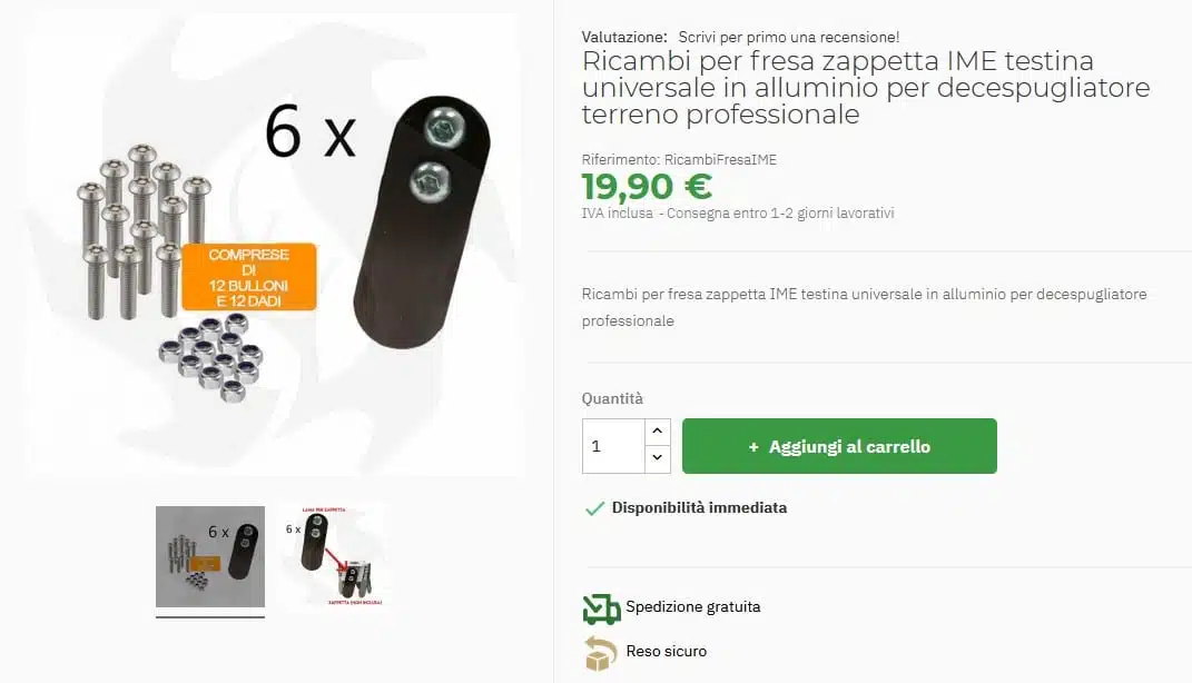 Testina zappetta fresa per decespugliatore 9 Ricambi testina fresa bazar giusto