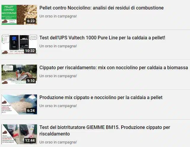 canale youtube sul riscaldamento a biomassa