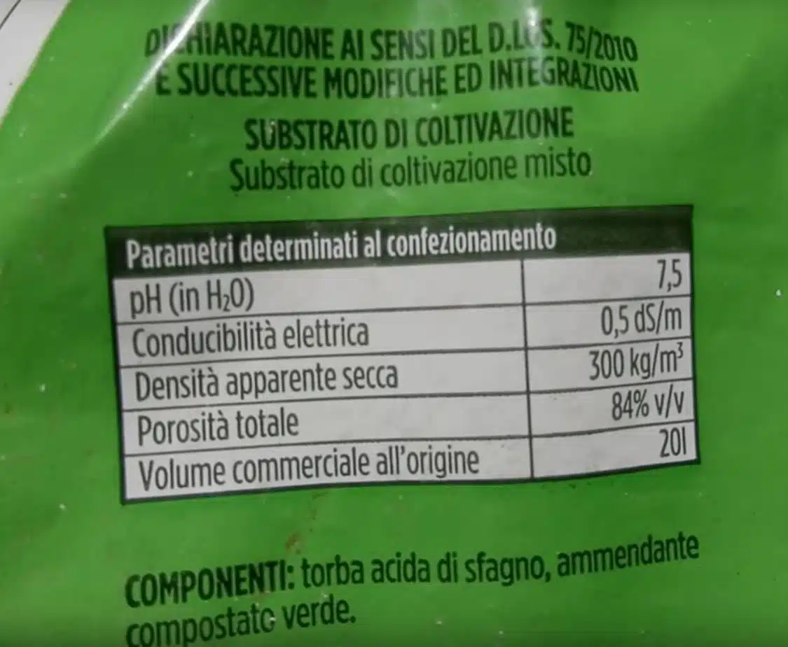 pH terriccio universale