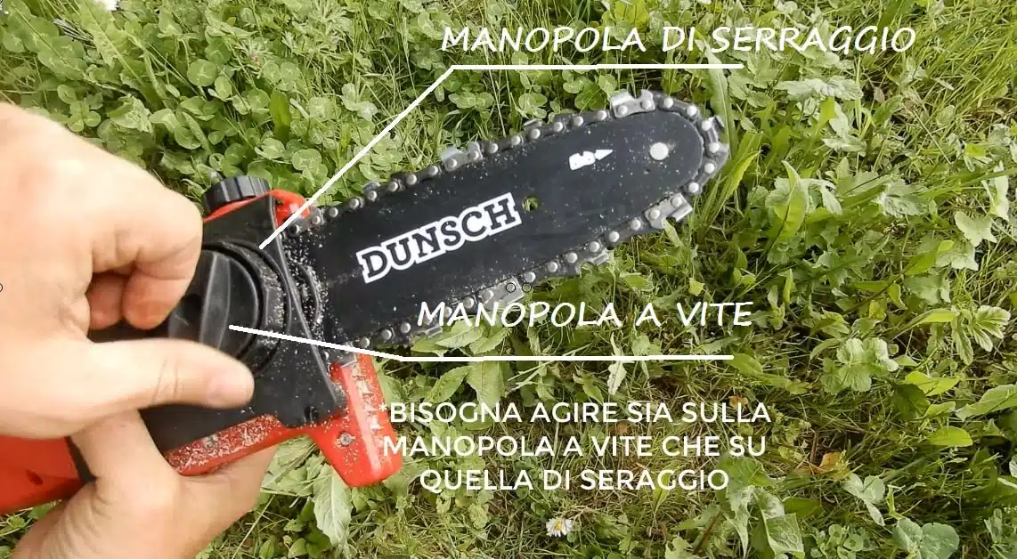 serraggio catena potatore