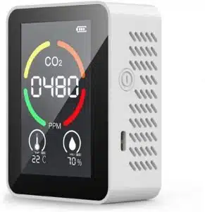 Misuratore Di Qualità Dell'Aria Interna 8 In 1 – Rileva CO2, PM2.5, HCHO, TVOC, Temperatura E Umidità, Con Allarme E Batteria 2000 MAh
