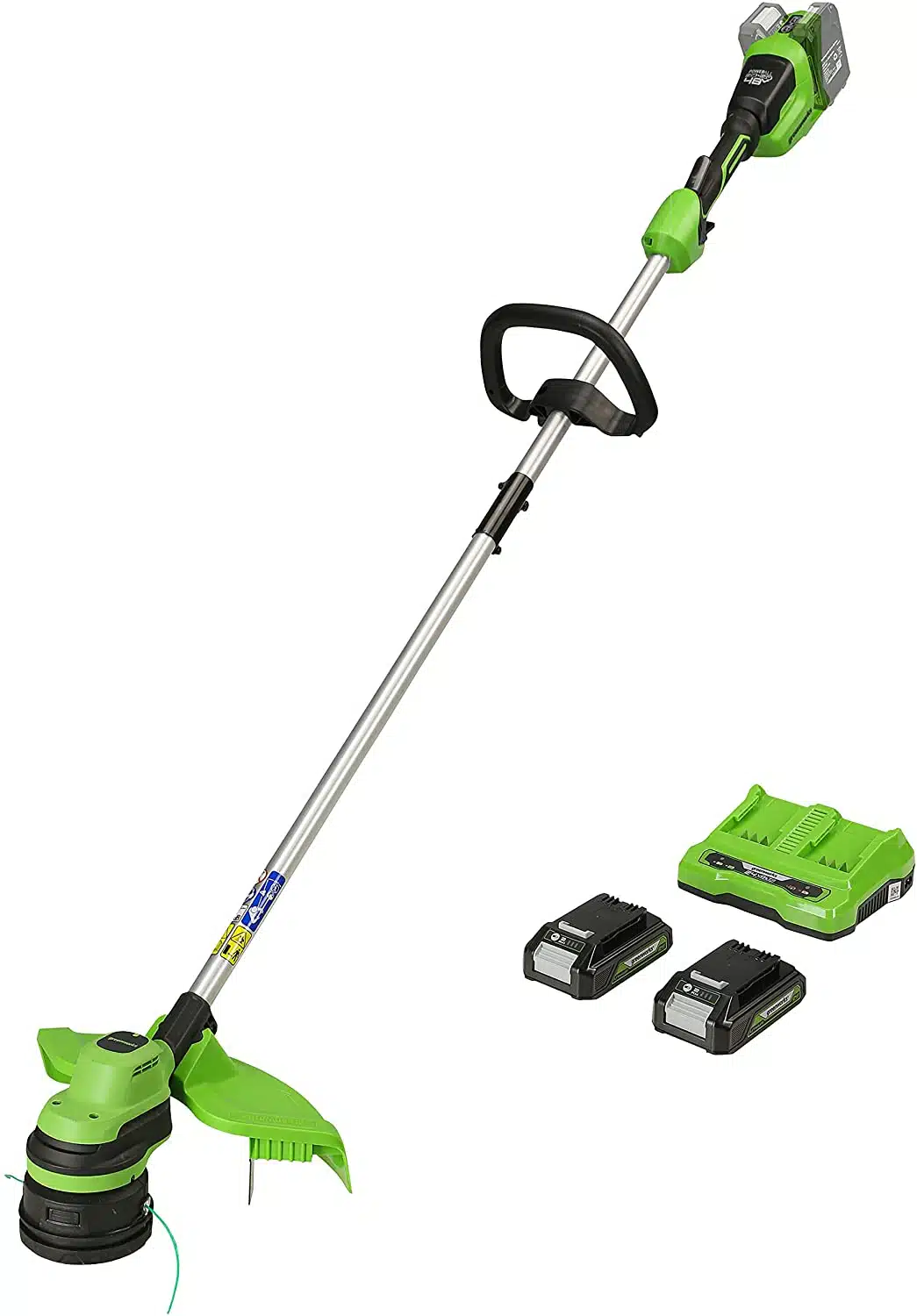 Decespugliatore A Batteria Con 2x3.0Ah Batterie, 3 Lame E Manico Telescopico – Leggero E Pieghevole Per Prato E Giardino