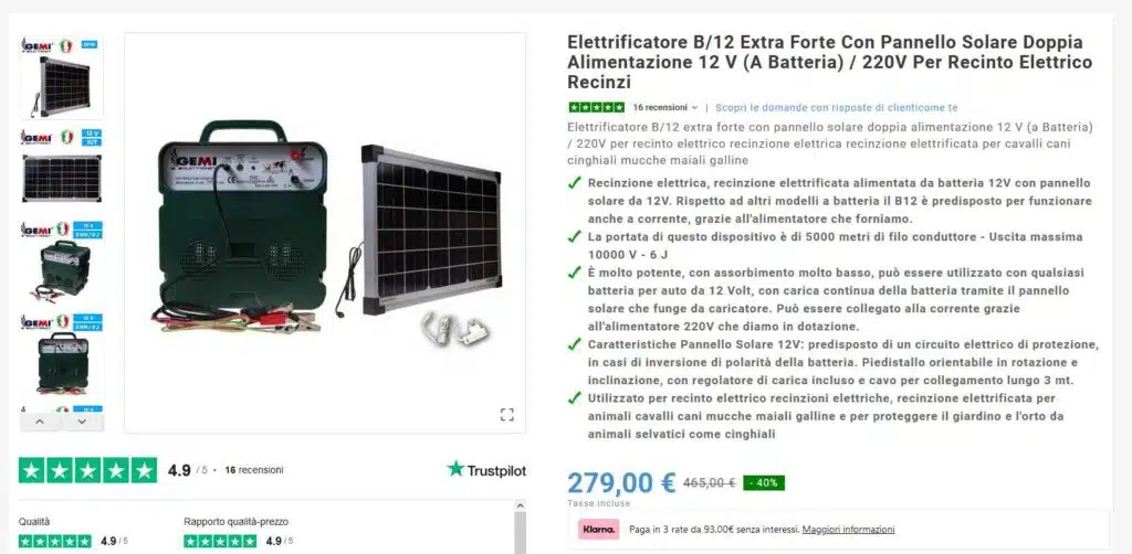 Recinto elettrico per il pollaio GEMI B/12