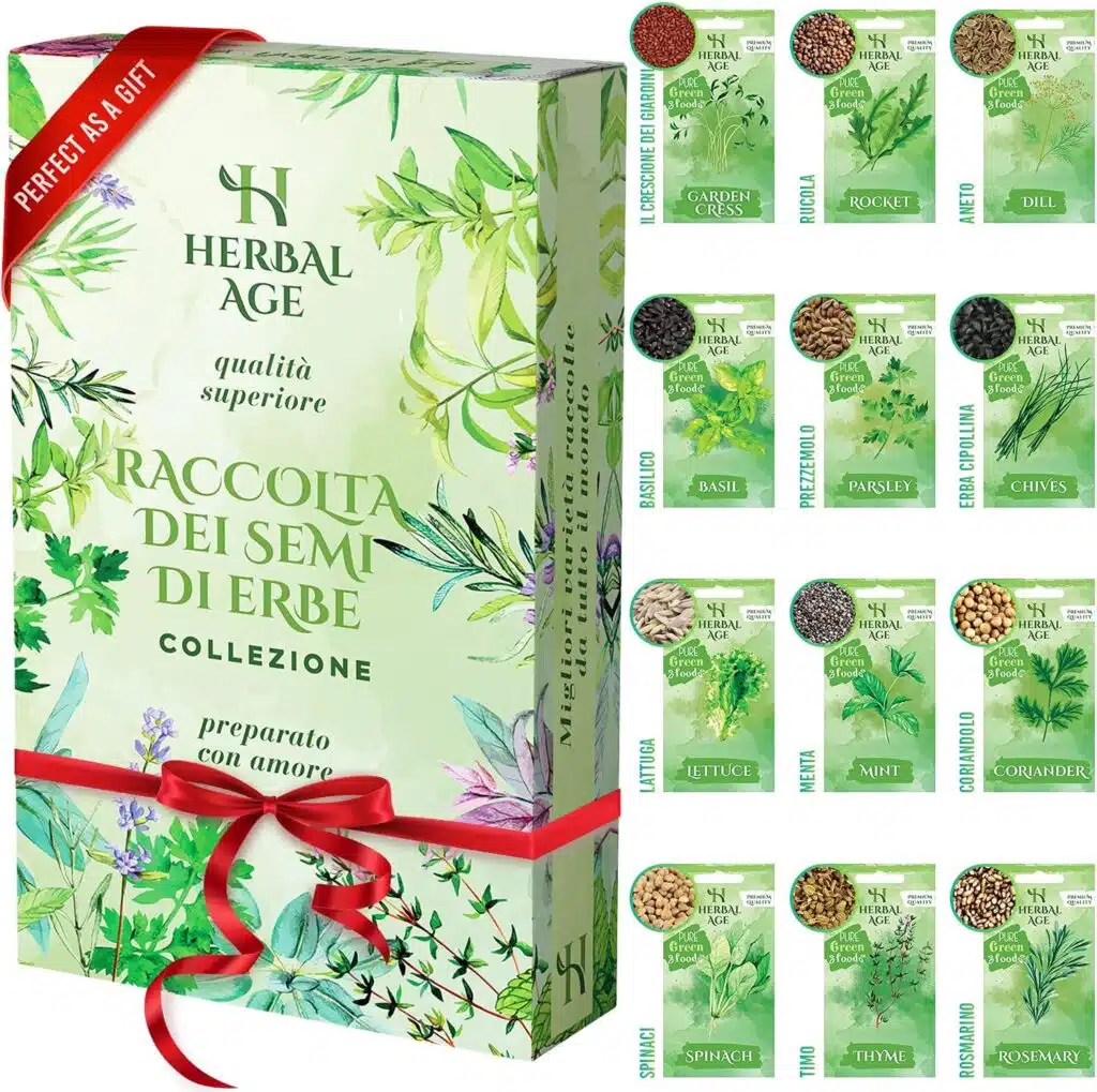 10 idee regalo per Natale per orto e giardinaggio - 12 varietà di semi di erbe aromatiche