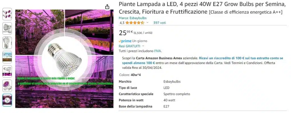 Quali luci LED scegliere per il Semenzaio - lampadine LED