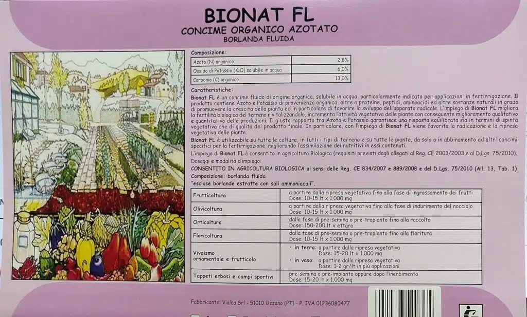 Borlanda fluida concime biologico per giardinaggio ed orto